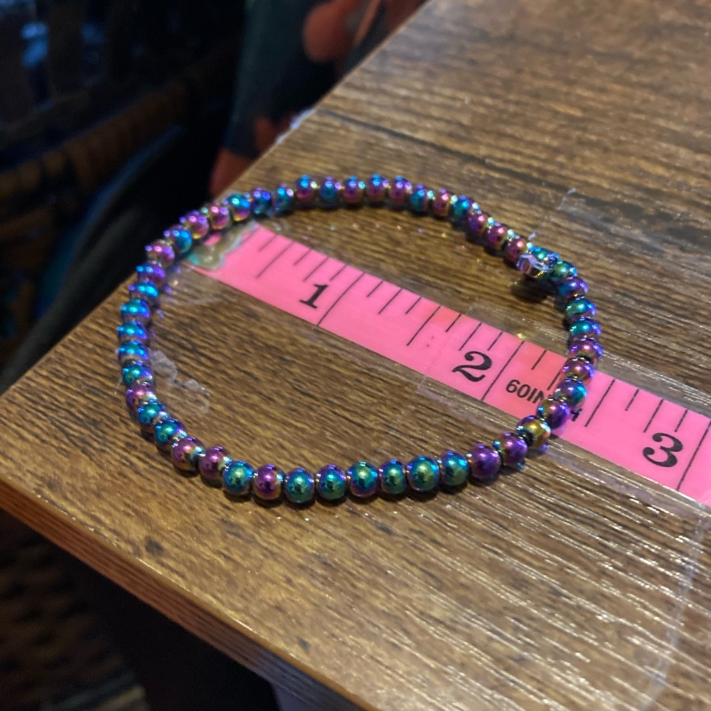 Rustic Cuff Rainbow Stretch Bead Bracelets - image 6